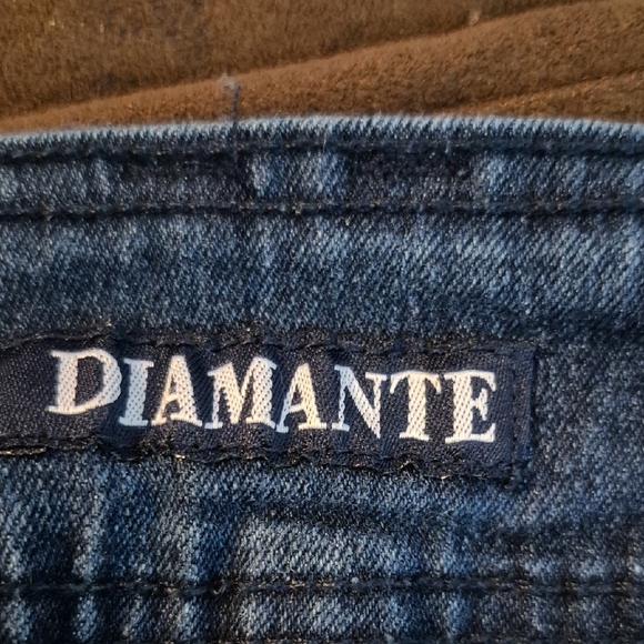 Diamante Dark Wash Cropped Jeans - Picture 2 of 11
